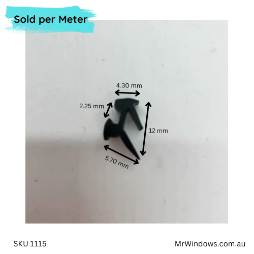 Captive glazing wedge 2mm - BAL40- AWS - Sold per meter