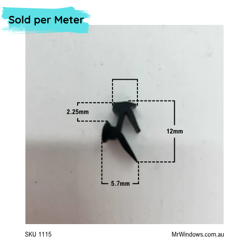 Captive glazing wedge 2mm - BAL40- AWS - Sold per meter