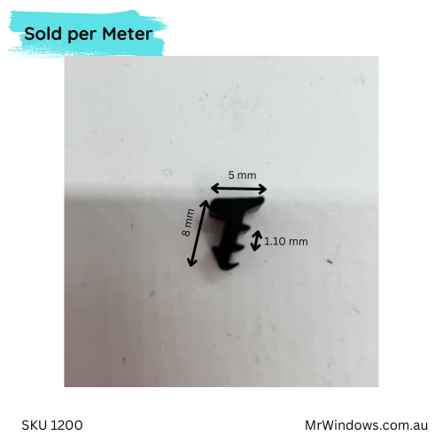 Glazing vinyl - WEDGE 2mm  P41 - Sold per meter