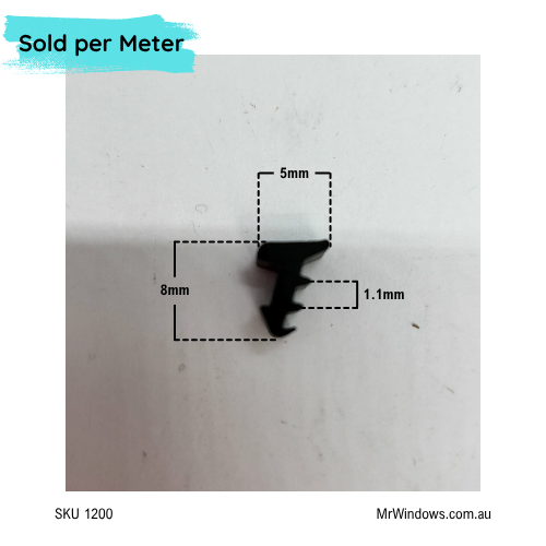 Glazing vinyl - WEDGE 2mm - Sold per meter