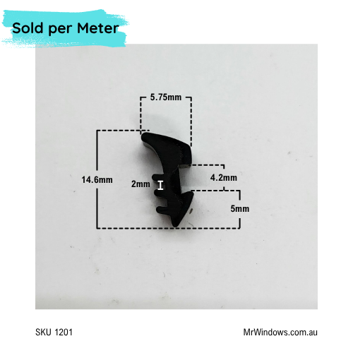 Glazing Wedge 3mm - AWS - sold per meter