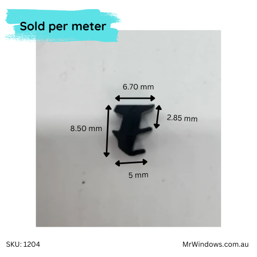 Fixed light glazing wedge - 4mm gap - Sold per meter