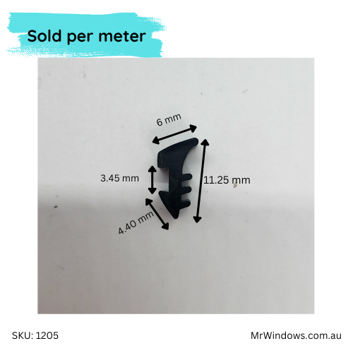 Glazing vinyl - WEDGE 4mm - P40 - Sold per meter