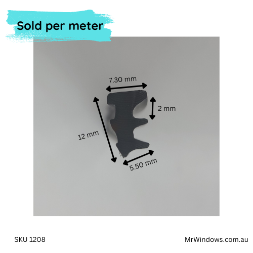 Glazing vinyl - WEDGE 6mm - Sold per meter