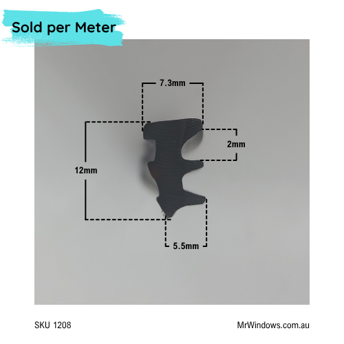 Glazing vinyl - WEDGE 6mm - Sold per metre