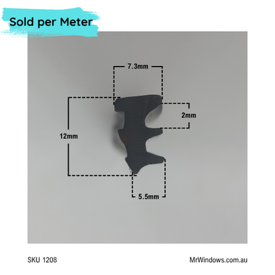 Glazing vinyl - WEDGE 6mm - Sold per metre