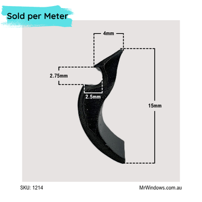 Trimview aluminium windows - Glazing Wedge vinyl
