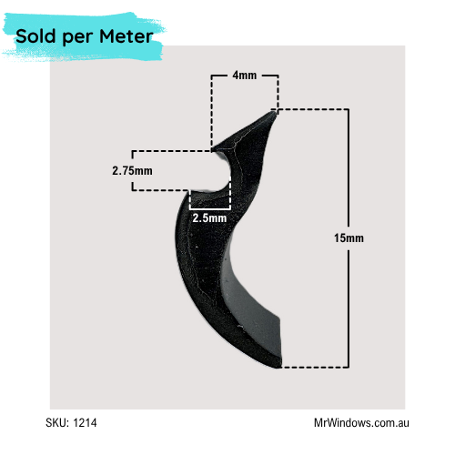 Trimview aluminium windows - Glazing Wedge vinyl