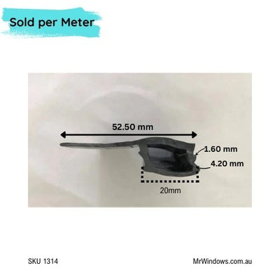 Security Door Vertical Weather Strip - suits Bradnams, Stegbar Large Bug Seal