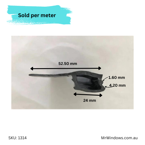 Security Door Vertical Weather Strip - suits Bradnams Large Bug Seal