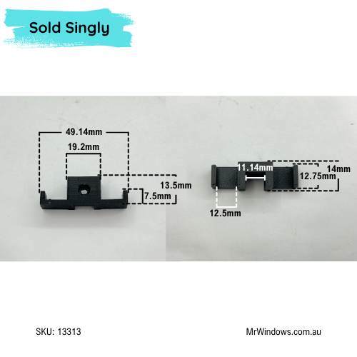 Truseal Sliding shower screen - components RH - Sold singularly