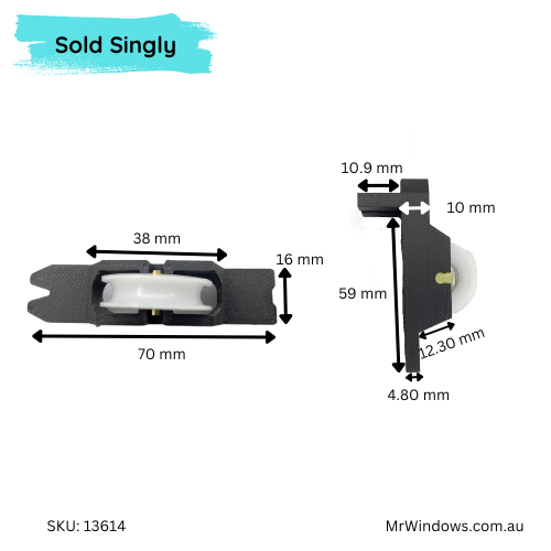 UPVC door carriage - 3D printed solution - PRINTED ON DEMAND