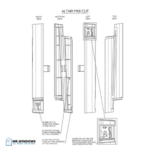 Louvre Clips - Breezway MKII - 102mm Per Pair - WHITE