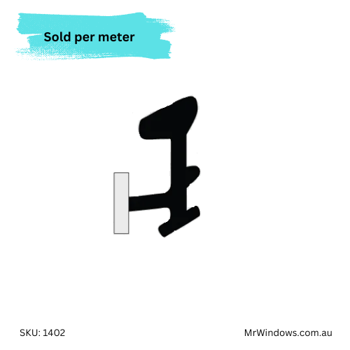 Vinyl -Co-ex. Santoprene captive wedge - 2mm - AWS- Sold per meter