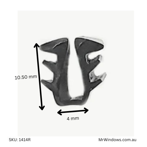 Vinyl - Glazing Window U (wrap around) Suits 4mm glass - per meter or full roll