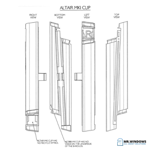 Louvre Clips - Breezway MKII - 102mm Per Pair - WHITE