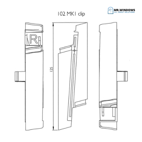 Louvre Clips - Breezway MKII - 102mm Per Pair - WHITE