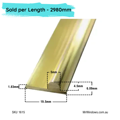 Cowdroy pencil track - Brass - pre-drilled