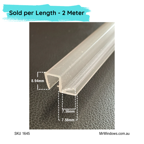 Shower seal - suits Stegbar Grange  - vertical stop to glass - Sold per 2 meter length