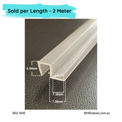 Shower seal - suits Stegbar Grange  - vertical stop to glass - Sold per 2 meter length