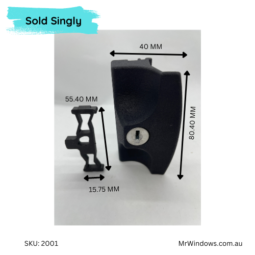 Window handle - suits Airlite sliding Windows - key locking - sold complete