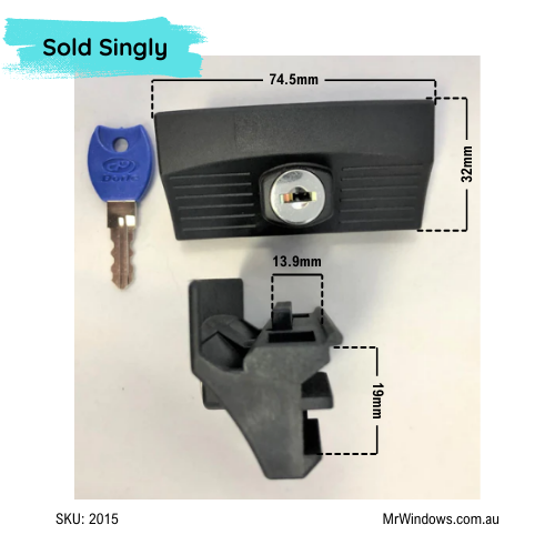 Sliding window handle - Trend, Capral, Vincent windows - keyed