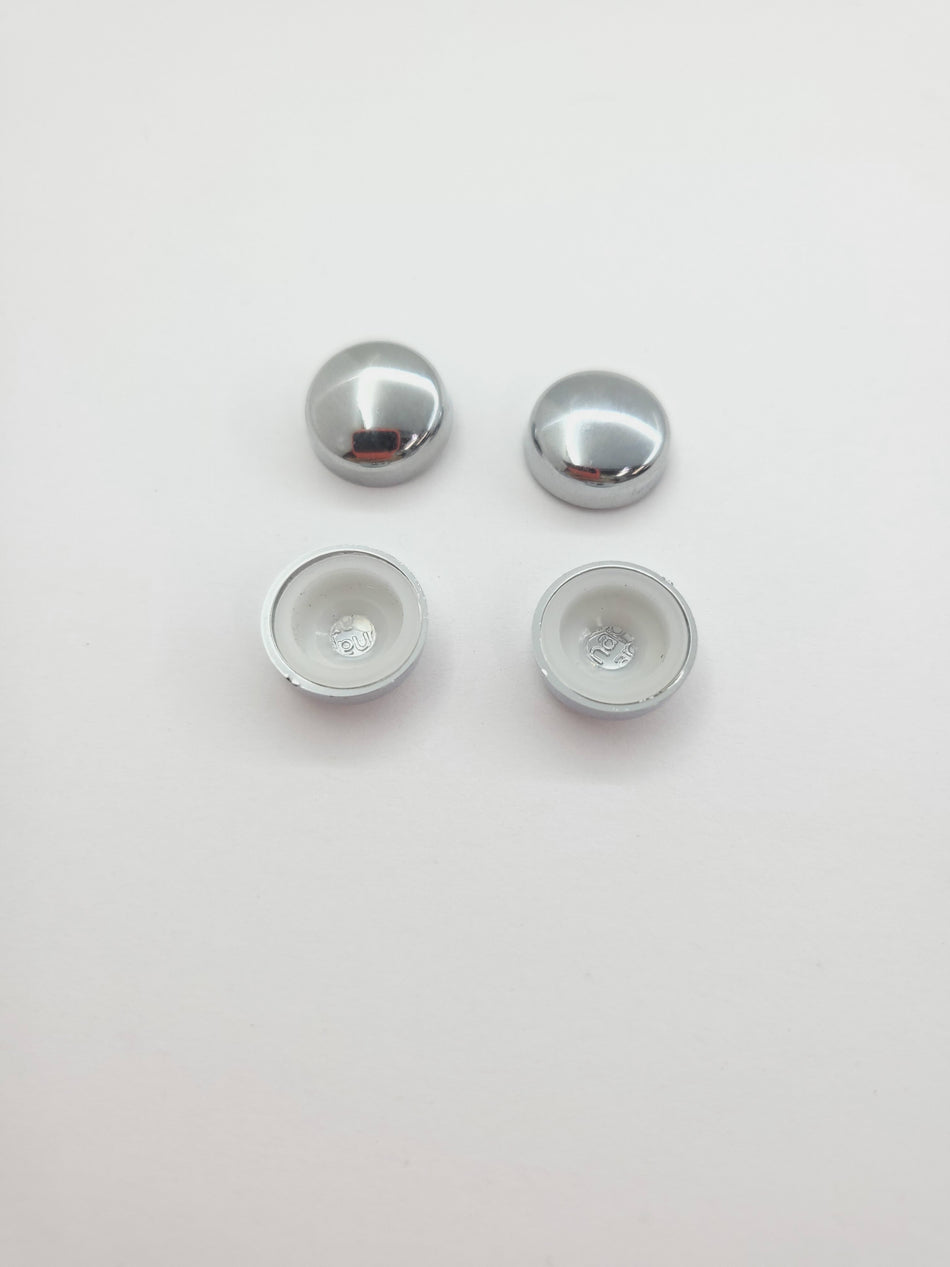 Screw Caps- Chrome- Sold in bag of 4