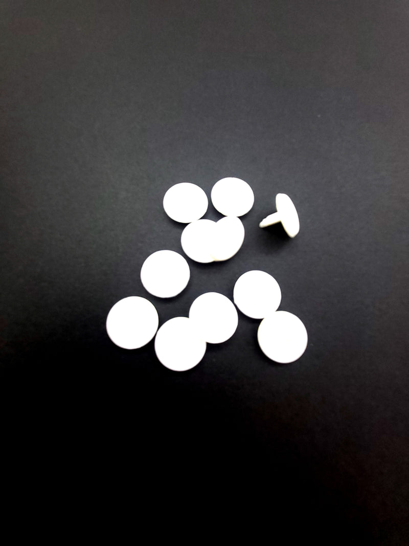 Screw Caps- White- 11mm  - Sold in bag of 10