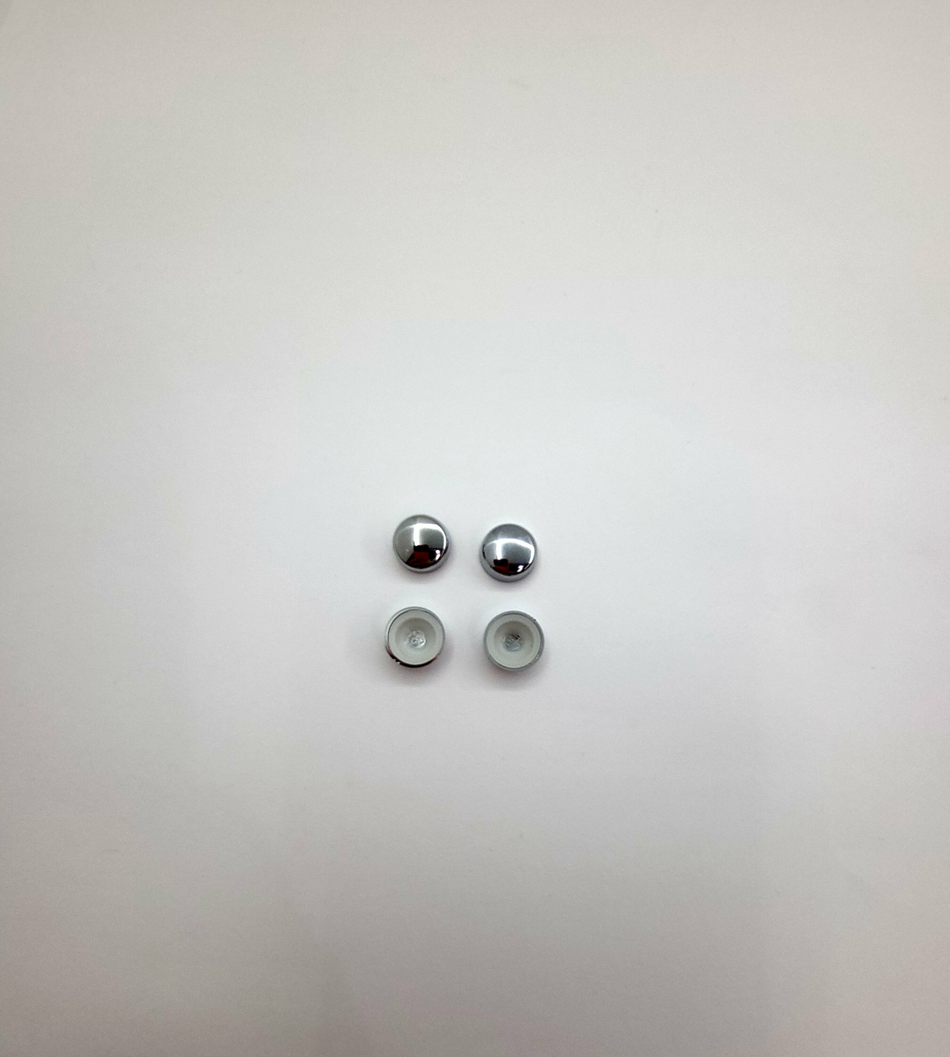 Screw Caps- Chrome- Sold in bag of 4