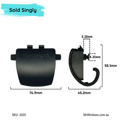 Window Handle - suits Comalco, Wunderlich windows - Snail Back - latch
