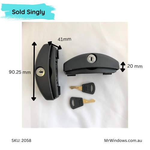 Wintec sliding window handle latch (non-keyed) + (keyed) - Sold singly
