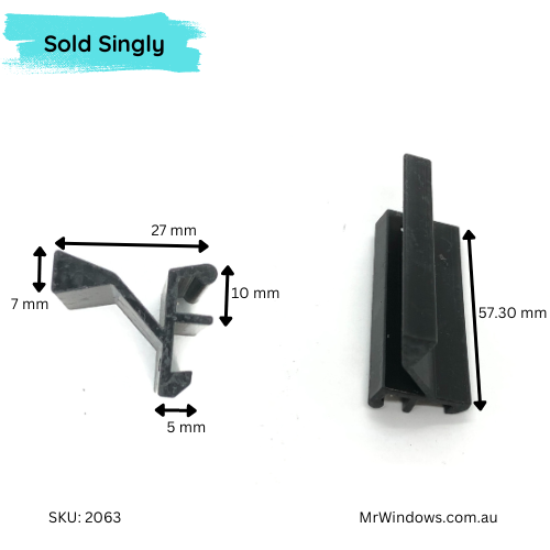 Window Handle - suits Wunderlich aluminium windows (SPG007) 3D printed - non locking