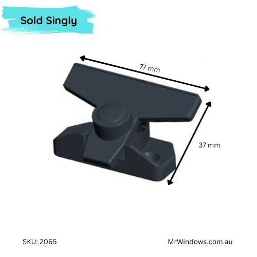 Sliding window latch catch handle - surface mounted- Sold singly