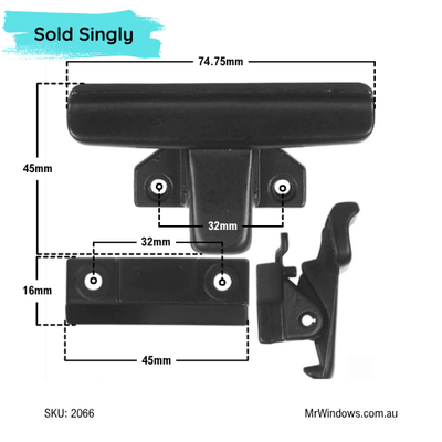 Window Handle - suits old Crestlite, Comalco, Viewtech