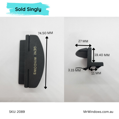 Sliding window handle -suits DENI windows- Sold singly