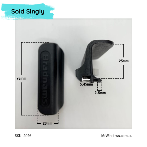 Window handle - suits Bradnams - Non Locking