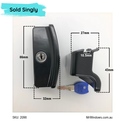 Sliding Window Lock - suits Bradnams/Barron - Replaces DS401 handle
