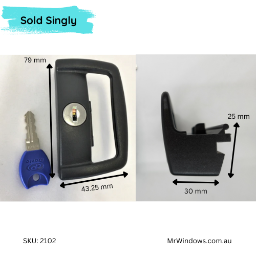 Window Handle  suits Bradnams, Wideline, Viewtec Window - keyed