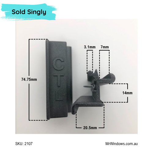 Window Handle - suits CTL, Tru Blue, Regal windows-3D printed- Sold singly