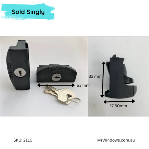 Window Handle - suits Dowell, Boral windows - situated in the center - Mullion lock