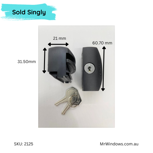 Window Handle - suits Dowell,  Boral windows - side Jamb locking - keyed
