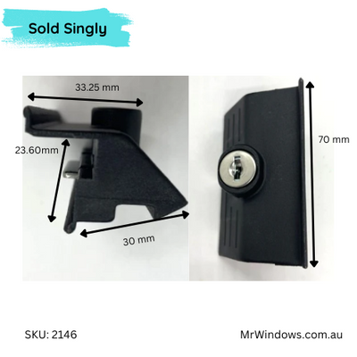 obsolete Window Handle - suits Aluminex sliding windows- Key locking