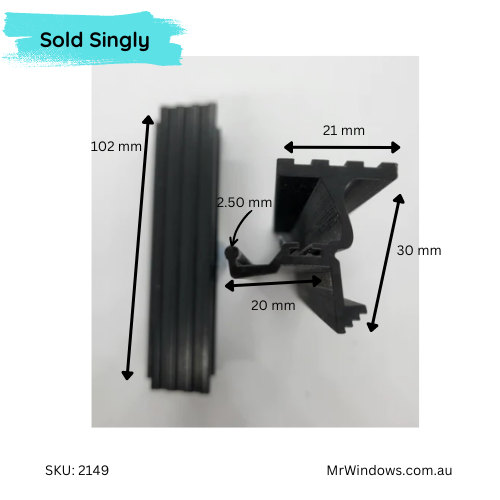 Sliding window handle - suits Alumalite windows - 3D printed - Sold singly