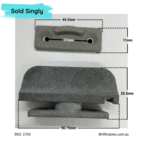 Window Handle - universal - turn handle and strike -3D Printed WHITE