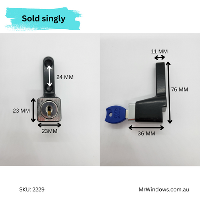 Push Lock Faced Fixed-Black - Sold singly