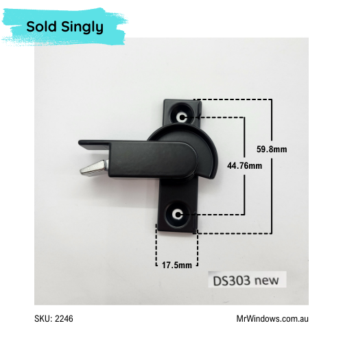 Sash lock for Double Hungs - Black