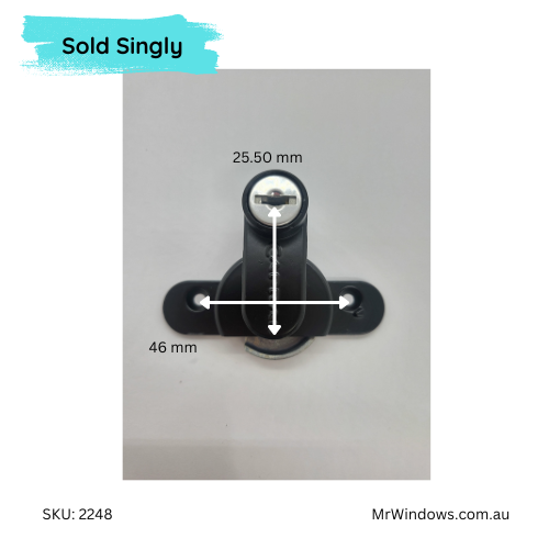 CAM Sash Lock - suits Capral Double Hung windows - Black