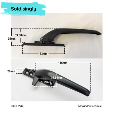 CAM Handle - Avon  - suits awning, casement windows - non-locking