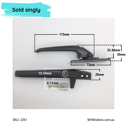 CAM handle - Avon window catch suits awning / casement windows KEY Locking