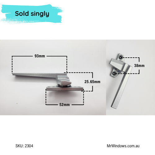 Truth Trimline - CAM handle - Sash lock - silver grey